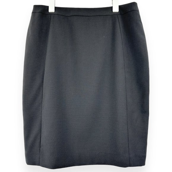 NWT REISS Huxley Gray Black Tailored Wool Blend Suiting Fabric Pencil Skirt sz 8 - Picture 1 of 10